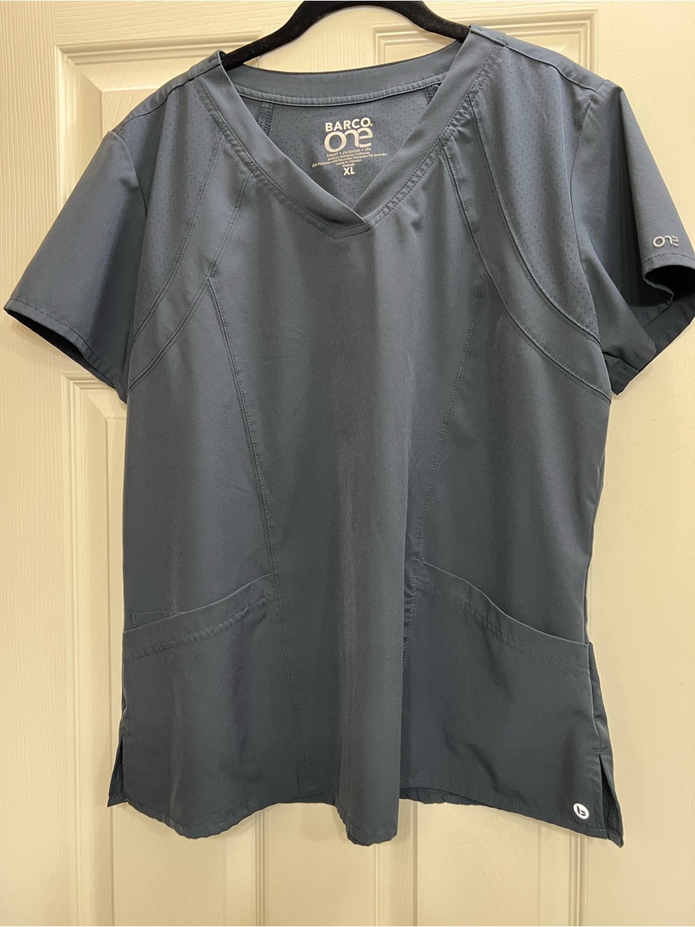 Barco Uniforms Women’s V-Neck Scrub Top/Bottoms in  Gray